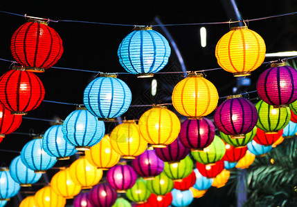上海城市夜景灯笼背景