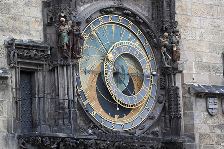 布拉格旧城广场著名的天文钟CZECHRep图片