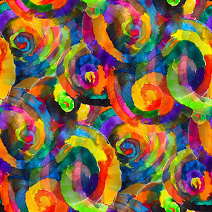 色彩多的水彩圆圈纹理的梦图片