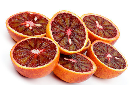 血橙的六分之六在白背景图片