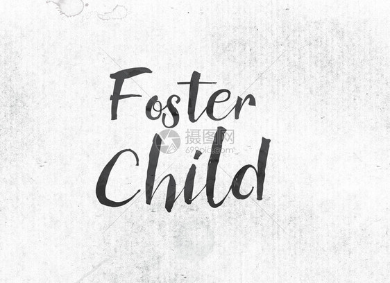 以黑墨画在水彩洗幕底的FosterChild图片