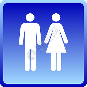 在蓝色背景的男人女人图标图片