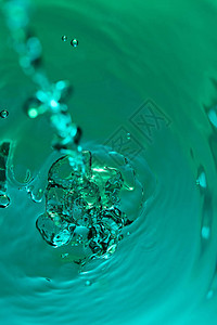 绿水抽象飞溅绿色清澈的水泡图片