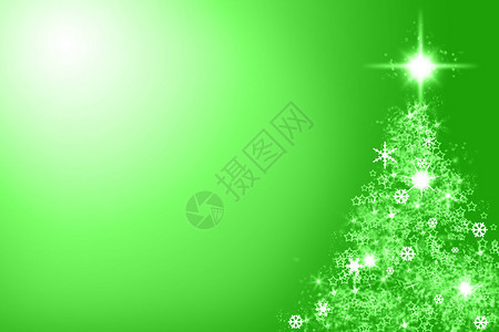 绿色背景上的圣诞树形状背景图片