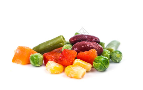 白色背景中的冷冻蔬菜混合图片