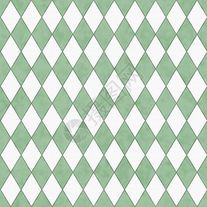 无缝和重复的绿色和白色钻石形状织物背景背景图片