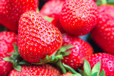 一份成熟的红色大草莓长片图片