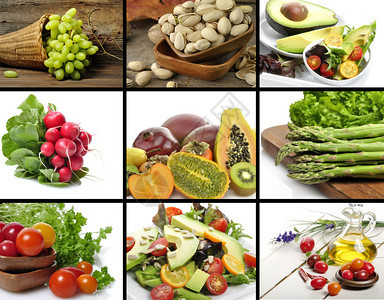 健康蔬菜水果食品拼贴图片