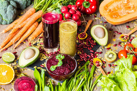 健康的素食木本的新鲜蔬菜解毒饮食不同的丰富图片