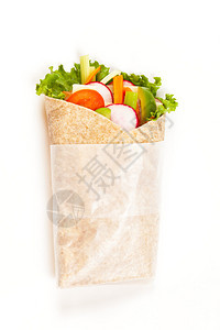 白色背景肉玉米饼包装图片