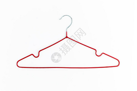 一个彩色金属衣架孤立在白色图片