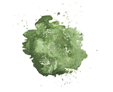 抽象的手在白背景上画出绿色的图片