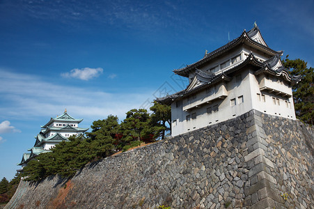 日本蓝天下名古屋城图片