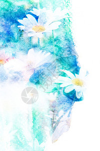 花的抽象水彩插图水彩画花卉水彩插图图片