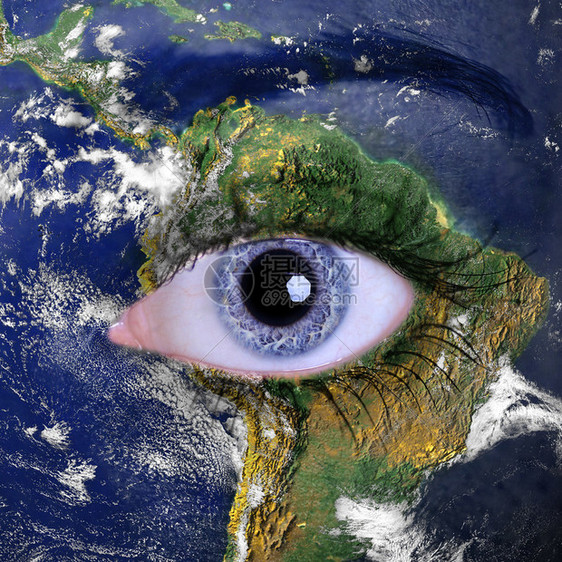 地球和蓝色女人的眼睛美国航天局提供的图片