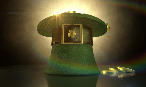 一顶绿色材料小妖帽图片