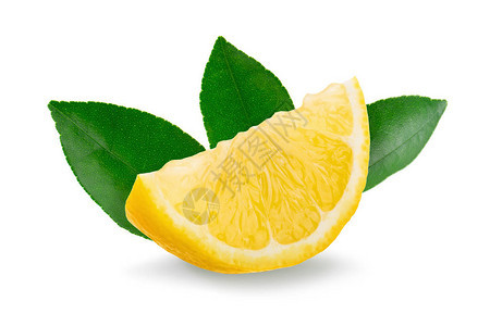 黄色柠檬和绿色叶片图片