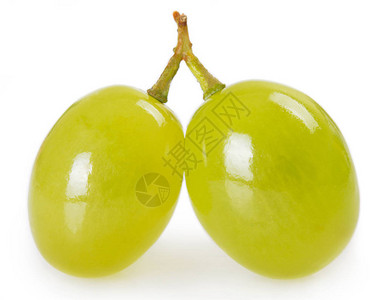 在白色背景上分离的新鲜葡萄背景图片