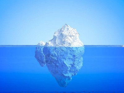 3d使冰山漂浮在蓝色图片