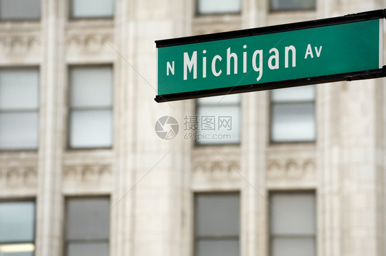 密歇根大道街牌图片