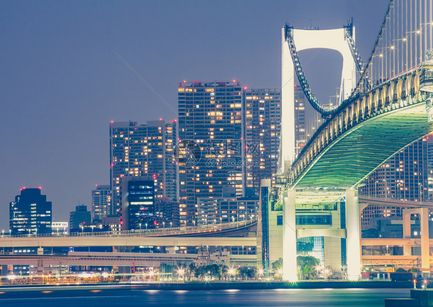 高楼和桥梁的东京城市景观图片