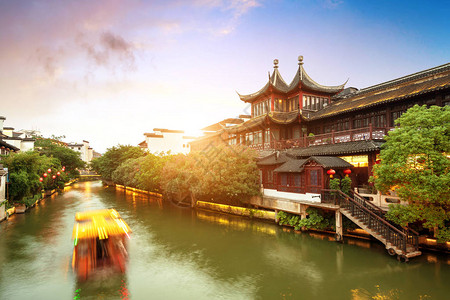 南京孔子寺风景区和秦怀河图片
