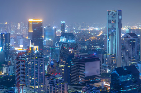 城市夜景车流曼谷城市夜景背景