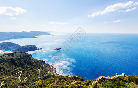 白天希腊科孚岛景观图片