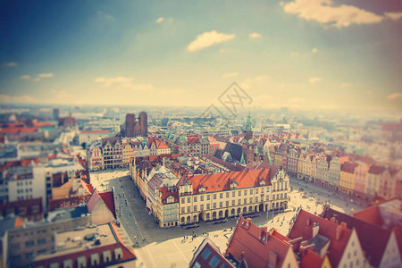 美丽的Wroclaw的美丽景色的照片在明亮图片