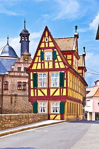 Marktbreit风景秀丽的历史建筑图片