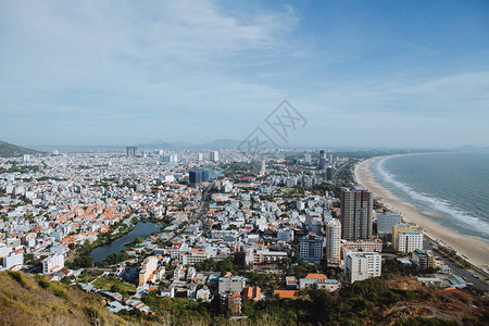越南近海头顿城市景观鸟瞰图图片