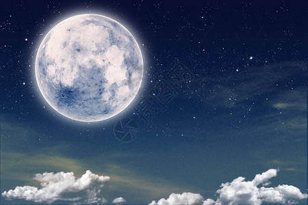 星空与满月的天空景观图片