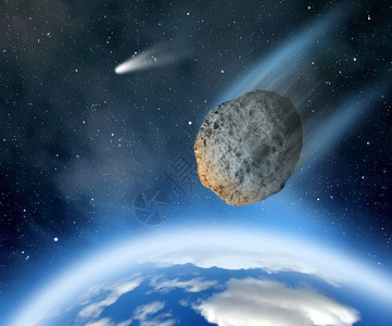 小行星坠落地球背景图片