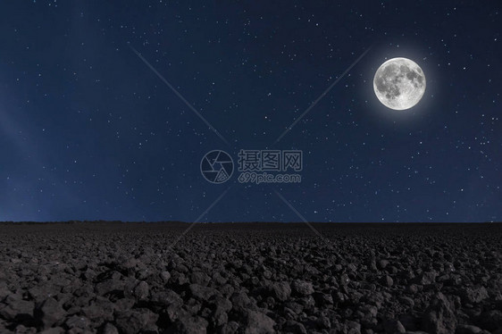 与月亮和星的夜空背景满月背景图片