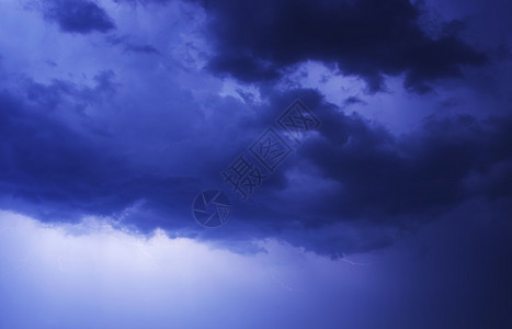 蓝夜风暴照片背景云间小灯光天气照片收集图片
