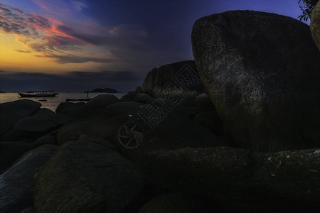 TamjungKelayang海滩Belitung印度尼西亚背景图片