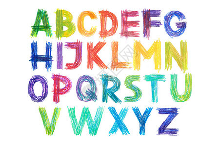 彩色铅笔字母体类型手写绘abc字母图片