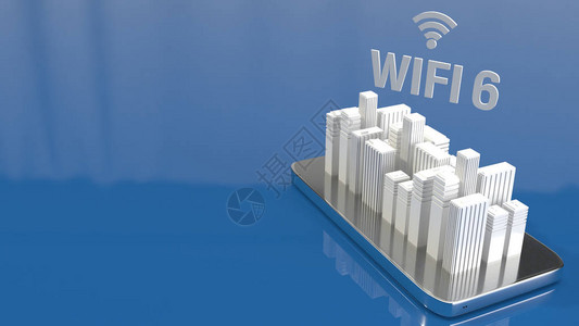 3D为Wifi6概念在移动电话图片