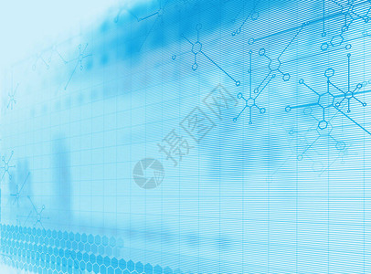蓝色几何抽象科技和科学背景图片