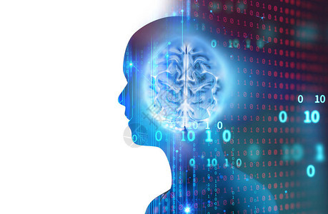 人造情报机器人交易概念人类关于金融技术的大脑的概念背景ACONF1图片