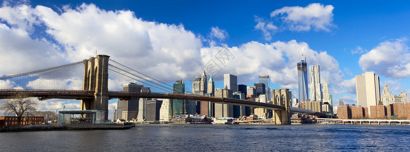 布鲁克林大桥和曼哈顿天际线图片