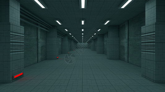 3d设计未来派科幻走廊图片