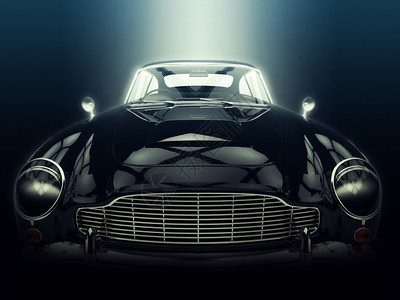 经典黑色汽车特写镜头史诗般的照明图片