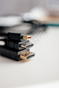 微型显示端口HDMI高定义多媒体界面和数字视觉界面DVI电缆图片