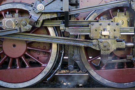 蒸汽火车轮子细节图片