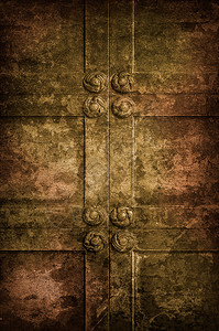 与ornamanets的古老教堂门老生锈的金属背景图片