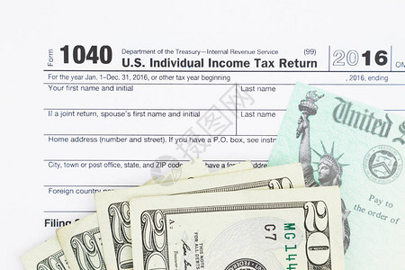 美国联邦税收1040所得税表格附货图片