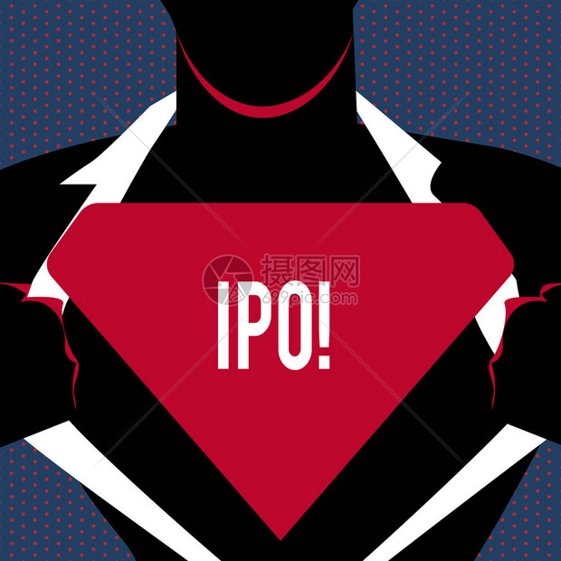 显示Ipo的概念手写商业照片文本首次公开发行公司股票图片