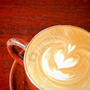 卡布奇诺咖啡或拿铁咖啡图片
