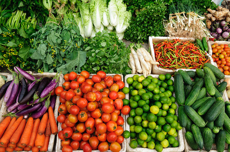 新鲜蔬菜市场老挝LuangPr图片
